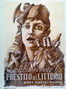 Fascistisk propagandaplakat for Littorio-lånet af Italian School