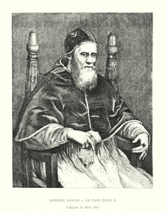 Raphael Sanzio, Pave Julius II, Pitti Palace Collection (gravering) af Italian School