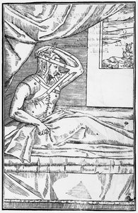 Rekonstruktiv kirurgi på næsen, illustration fra De curtorum chirurgia per insitionem af Gaspare Tagliacozzi (1545-99) Venedig, udgivet 1597 af Italian School