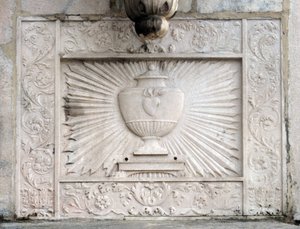 Repræsentation af den hellige gral i katedralen i Milano (Duomo di Milano) af Italian School