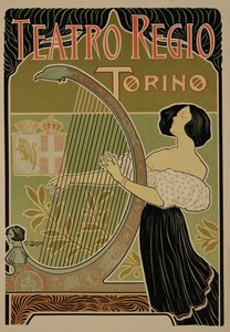 Gengivelse af en plakat, der reklamerer for Theatre Royal, Torino