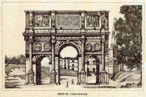 Rom: Konstantinbuen (litho) af Italian School
