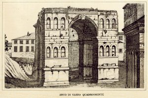Rom: Buen af ​​Janus Quadrifronte (litho) af Italian School