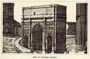 Rom: Septimius Severus bue (litho) af Italian School