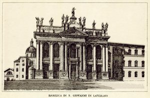 Rom: St. John Lateran-basilikaen (litho) af Italian School