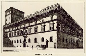 Rom: Palazzo Di Venezia (litho) af Italian School