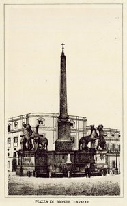 Rom: Monte Cavallo-pladsen (litho) af Italian School