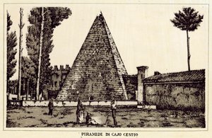 Rom: Cajo Cestio-pyramiden (litho) af Italian School