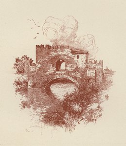 Rom, Nomentano-broen (litografi) af Italian School