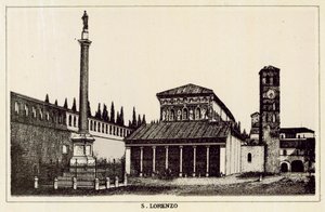 Roma: S Lorenzo (litho) af Italian School