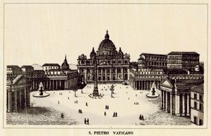 Rom: St. Peter Vatikanet (litho) af Italian School
