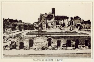 Rom: Venus og Roms tempel (litho) af Italian School