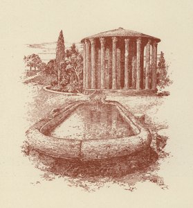 Rom, Vesta-templet (litografi) af Italian School