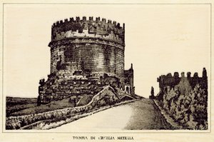 Rom: Cecilia Metellas grav (litho) af Italian School