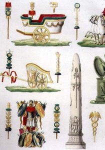 Romerske stridsvogne, trofæer og militærmonumenter, detalje på plade 20, klasse 5 i del I af 