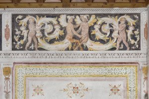 Room of the Amorini, detalje (fresco) af Italian School