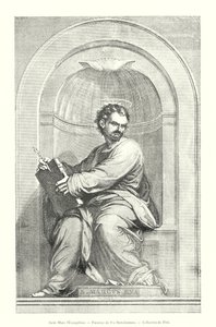 Sankt Markus evangelisten, Panel af Fra Bartolommeo, Pitti Collection (gravering) af Italian School