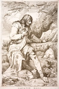 Salvator Rosa, italiensk barokmaler, digter og grafiker (gravering) af Italian School