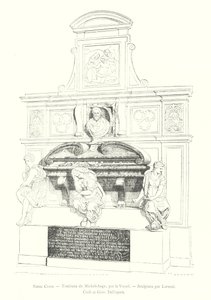 Santa Croce, Michelangelos grav, af Vasari, Skulptur af Lorenzi, Cioli og Giov Dell