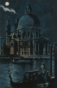 Santa Maria della Salute (farvelitografi) af Italian School