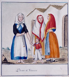 Sardinske kostumer af Villanova, trykt ms.258, Luzzetti Collection af Italian School