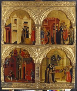 Scene fra Saint Juliennes liv. Maleri af en venetiansk mester, tempera på træ, anden halvdel af det 14. århundrede. Italiensk kunst, middelalder, gotisk kunst. State Hermitage, Sankt Petersborg. af Italian School