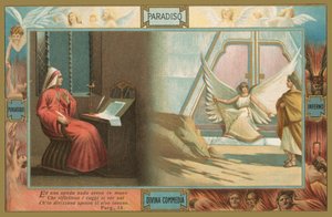 Scene fra Den guddommelige komedie af Dante (chromolitho) af Italian School