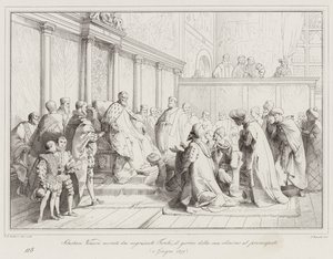 Sebastiano Veniero hædret af tyrkiske butiksejere på dagen for hans valg til fyrstedømmet af Italian School