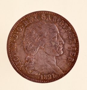 Italiensk sølvmønt (ecu) fra Sardiniens rige: Vittorio Emanuele I