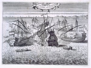 At sænke et tyrkisk krigsskib, illustration fra 