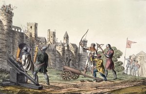 Soldiers and Artillery of the 15th Century, plade 16 fra The History of the Nations (akvatint) af Italian School