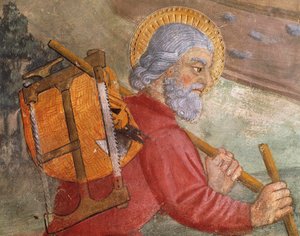 St Joseph, detalje fra Flight into Egypt af Italian School