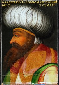 Sultan Bajezid I. Yldirim, regerede 1389-1402 ... af Italian School