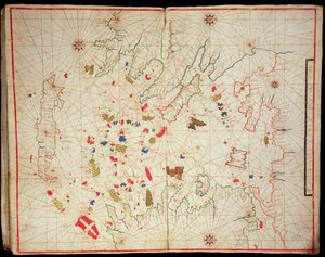 Det Ægæiske Hav, fra et nautisk atlas, 1646 (blæk på vellum) (se også 330940) af Italian School