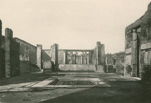 Cassia-husets atrium, som det er (dybtryk) af Italian School