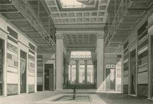 Cassia-husets atrium, som det var (dybtryk) af Italian School