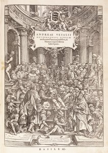 Forfatteren udfører en anatomisk dissektion i et kirurgisk teater, 1543 af Italian School