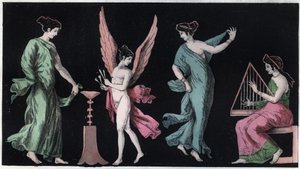 Bacchae - Bacchanterne - indgravering fra "" Skikke og traditioner for alle folk i universet. Det vil sige historien om regeringen, lovene, militsen, om alle nationers religion fra de fjerneste tider til i dag "1856 af Italian School
