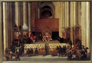 Det Økumeniske Råd i Trent. Koncilet i Trent er det 19. økumeniske råd anerkendt af den romersk-katolske kirke. Han blev indkaldt af pave Paul III i 1542, som svar på anmodninger fra Martin Luther inden for rammerne af den protestantiske reform. af Italian School