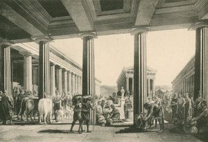 Udvekslingen i det trekantede forum (dybtryk) af Italian School