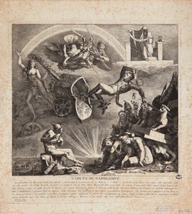 Napoleons fald - tegneserie om Italiens fald, 1814 af Italian School