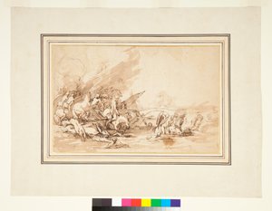 Cloelias flugt og hendes ledsagere, 1650-1700 af Italian School