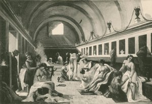 Frigidarium for kvinder i Stabian-badene, som det var (dybtryk) af Italian School