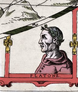Den græske filosof Platon (428-348 f.Kr.)”” Detalje af Atlas of Urban Mount af Italian School