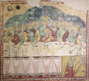 Den sidste nadver og smerten i haven, ca. 1300 (fresko overført til lærred) af Italian School