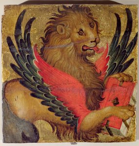 The Lion of St. Mark (olie på panel) af Italian School