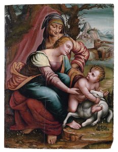 Madonnaen og barnet med St. Anne, norditaliensk af Italian School