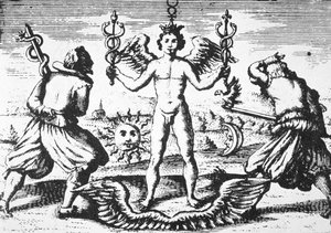 The Mercury of the Philosophers, fra Della Tramutatione Metallica af Giovanni Battista Nazari (1589) illustreret i en magisk historie udgivet sidst i det 19. århundrede af Italian School