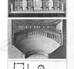 Det olympiske teater i Vicenza, designet af Andrea Palladio (1508-80) af Italian School