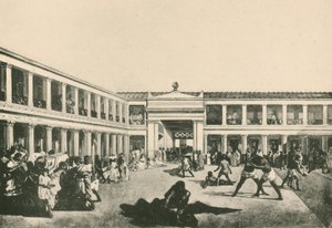 The Stabian Baths - Brydestedet, som det var (dybtryk) af Italian School
